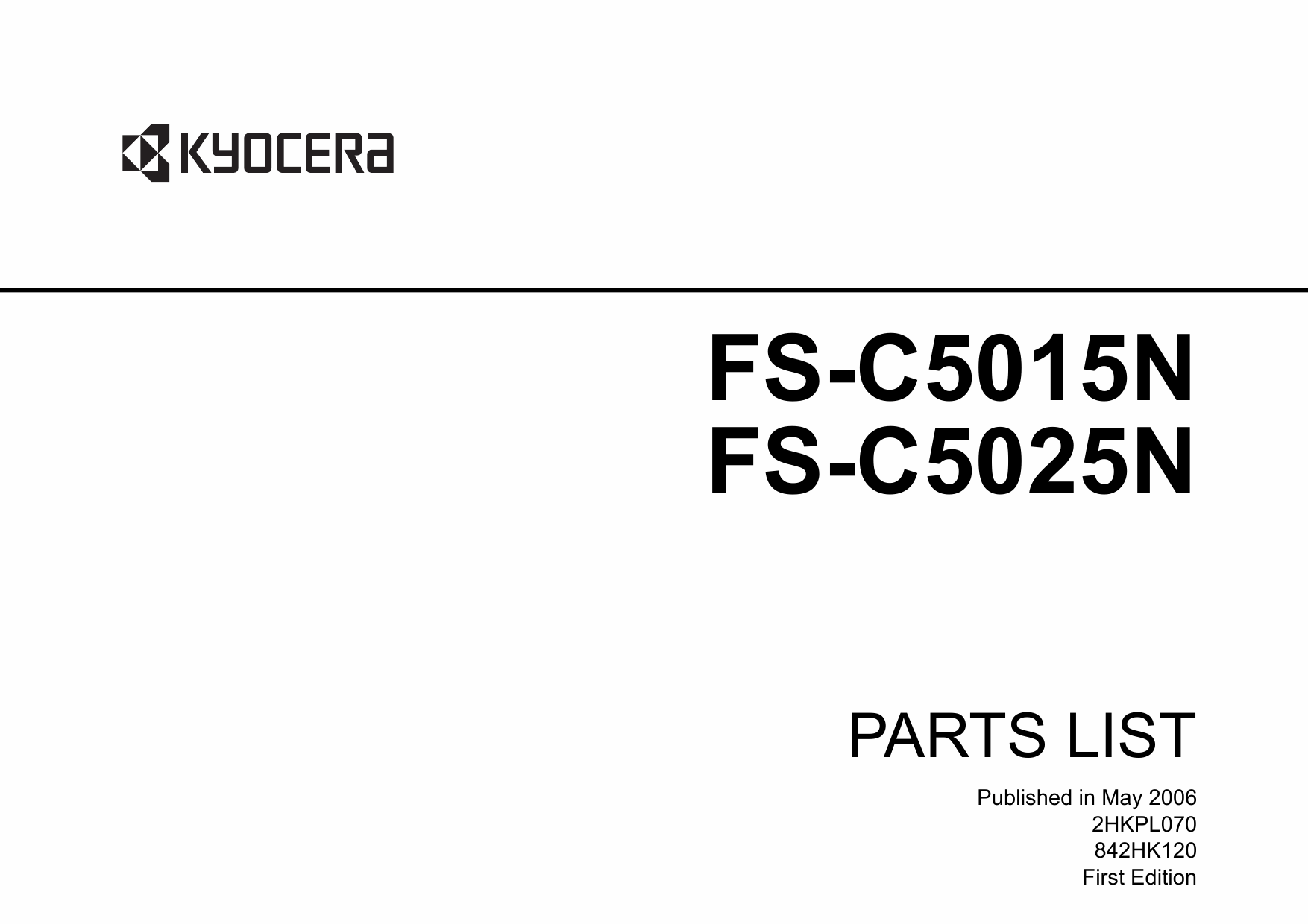 KYOCERA ColorLaserPrinter FS-C5015N C5025 Parts Manual-1
